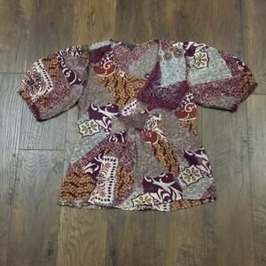 Anthropologie Left of Center sheer floral blouse